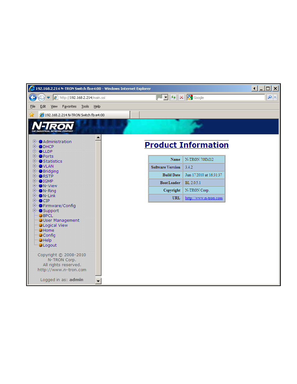 Web management - home | N-Tron 708M12 User Manual | Page 23 / 156