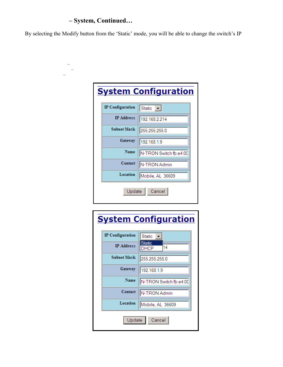 Administration – system, continued | N-Tron 708M12 User Manual | Page 26 / 156