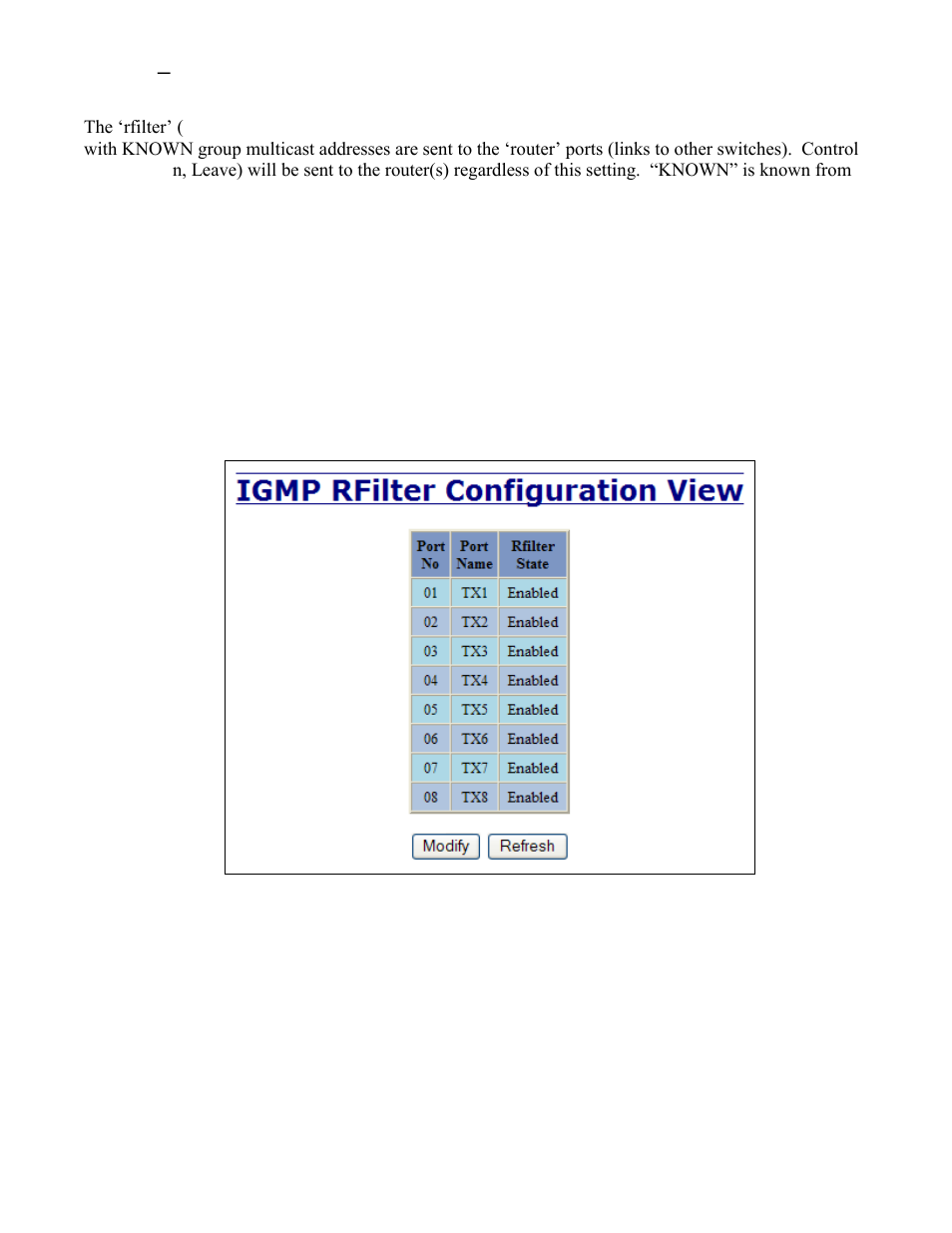 Igmp – rfilter | N-Tron 708M12 User Manual | Page 75 / 156