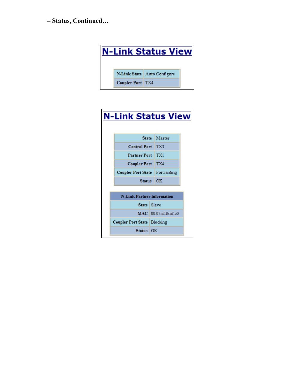 N-link – status, continued | N-Tron 708M12 User Manual | Page 93 / 156
