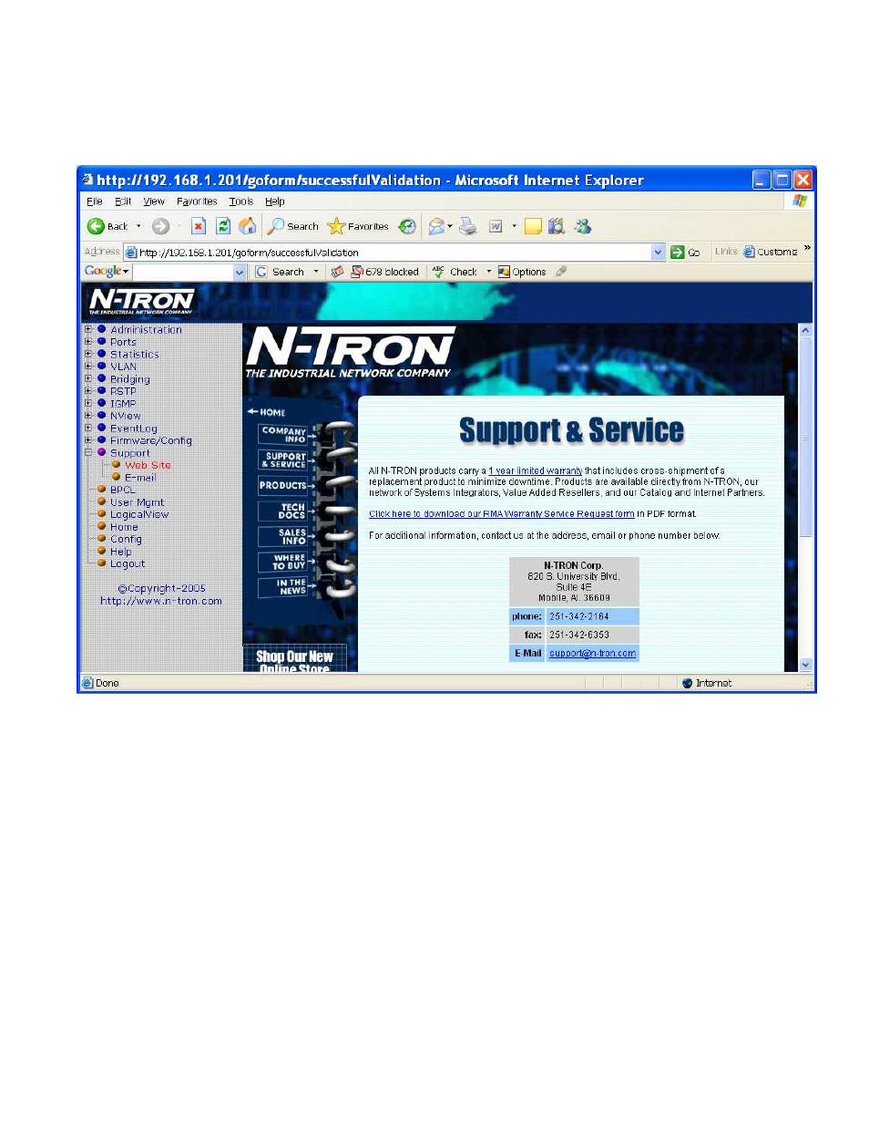 Support – web site and e-mail | N-Tron 9000 Series User Manual | Page 67 / 138