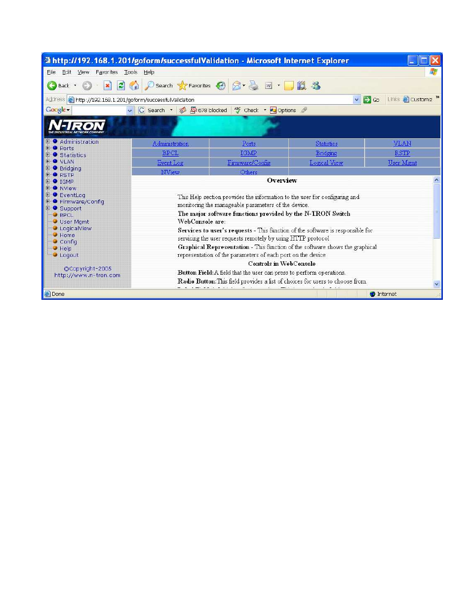 Help – overview | N-Tron 9000 Series User Manual | Page 73 / 138