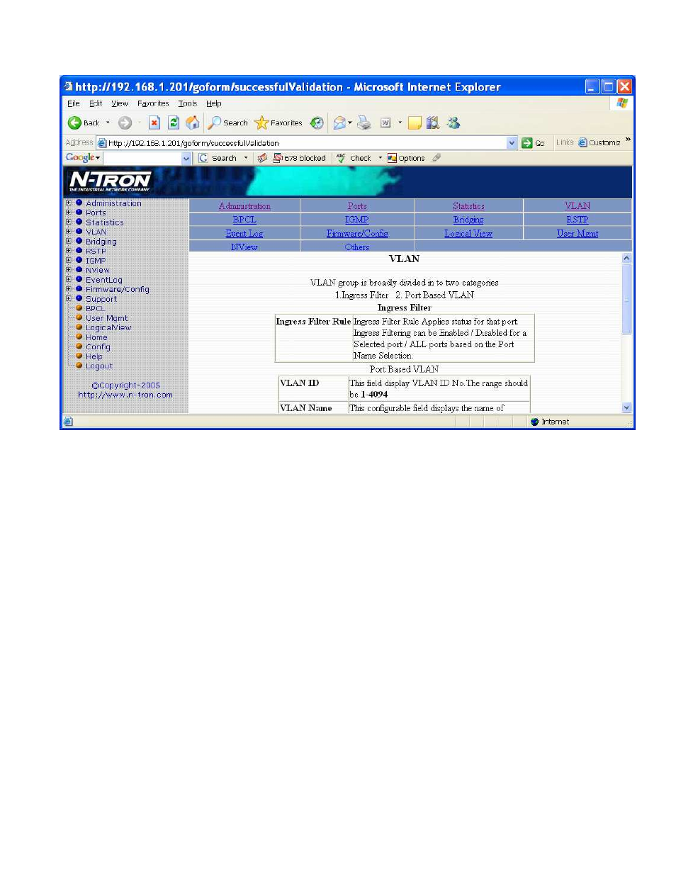 Help – vlan | N-Tron 9000 Series User Manual | Page 77 / 138