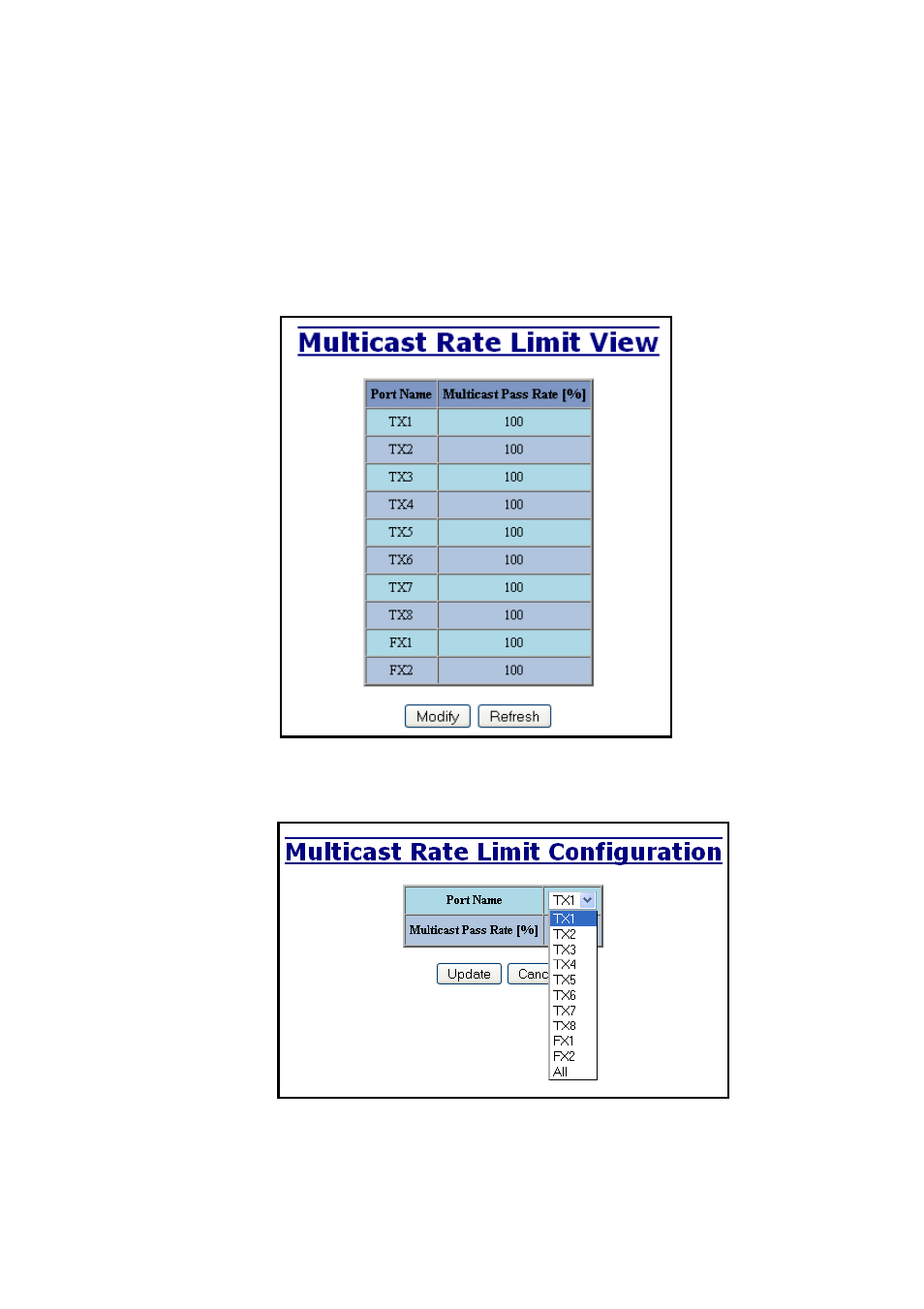 Rate limiting – multicast rate limit configuration | N-Tron 710FX2 User Manual | Page 114 / 170