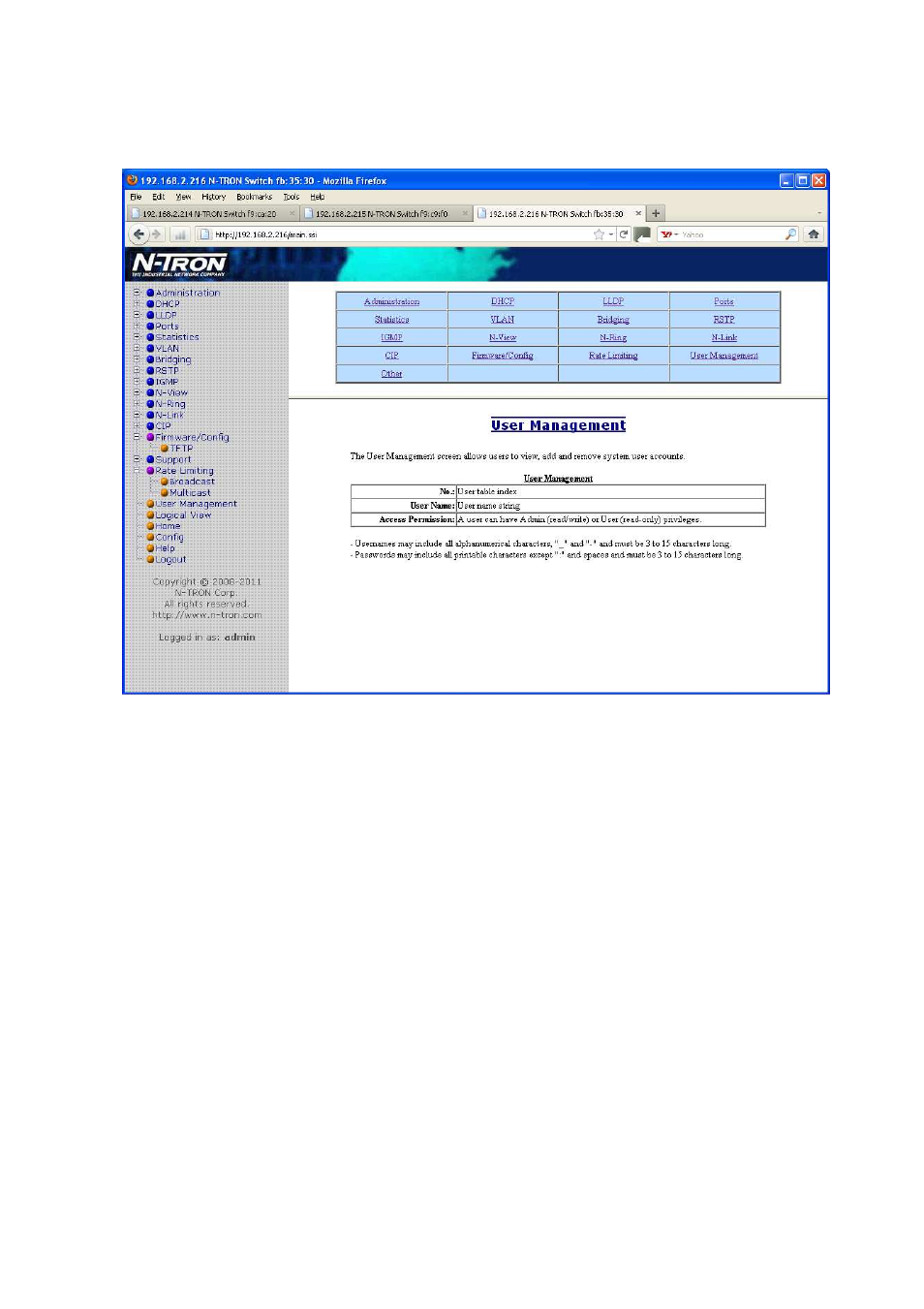 Help – user management | N-Tron 710FX2 User Manual | Page 136 / 170