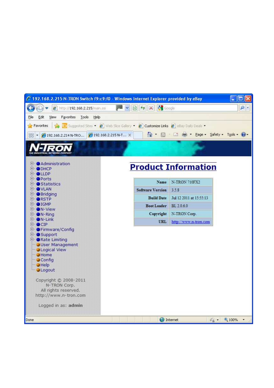 Web management - home | N-Tron 710FX2 User Manual | Page 26 / 170