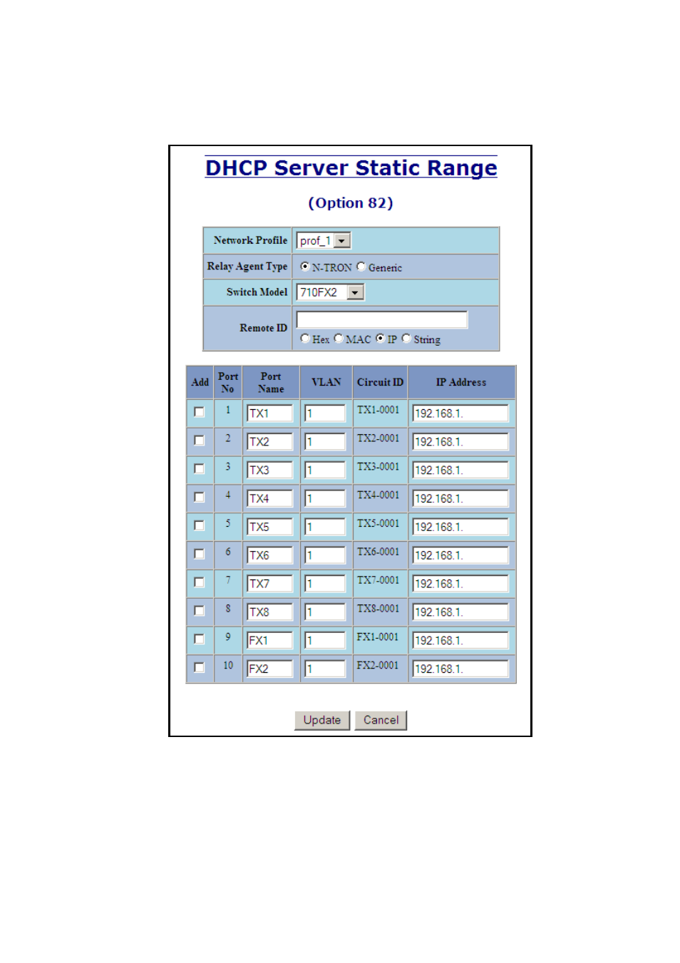 Dhcp – server – setup ip maps, continued | N-Tron 710FX2 User Manual | Page 40 / 170