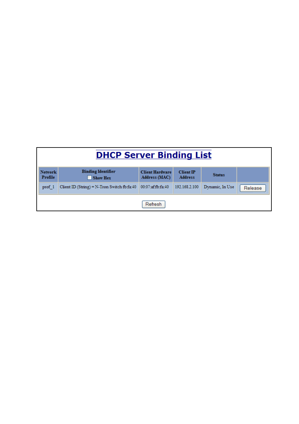 Dhcp – server – view bindings | N-Tron 710FX2 User Manual | Page 43 / 170