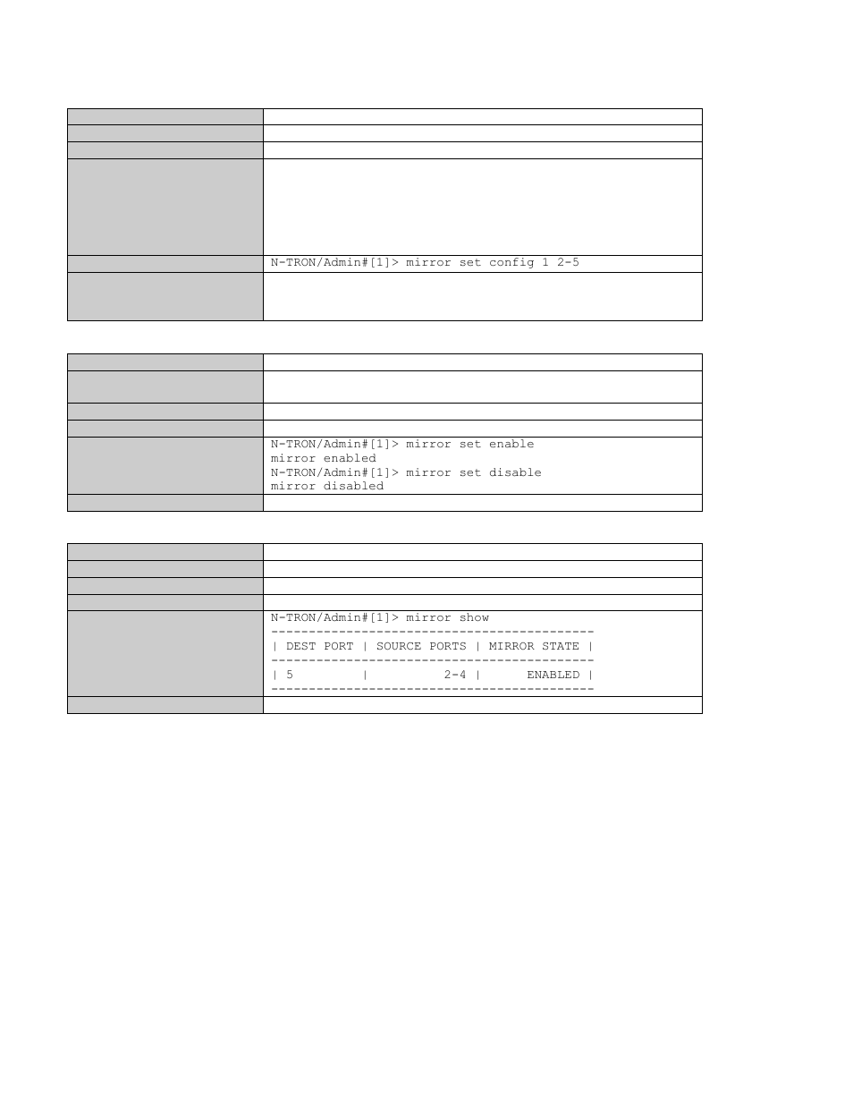 Mirroring related commands | N-Tron 9000 User Manual | Page 117 / 145