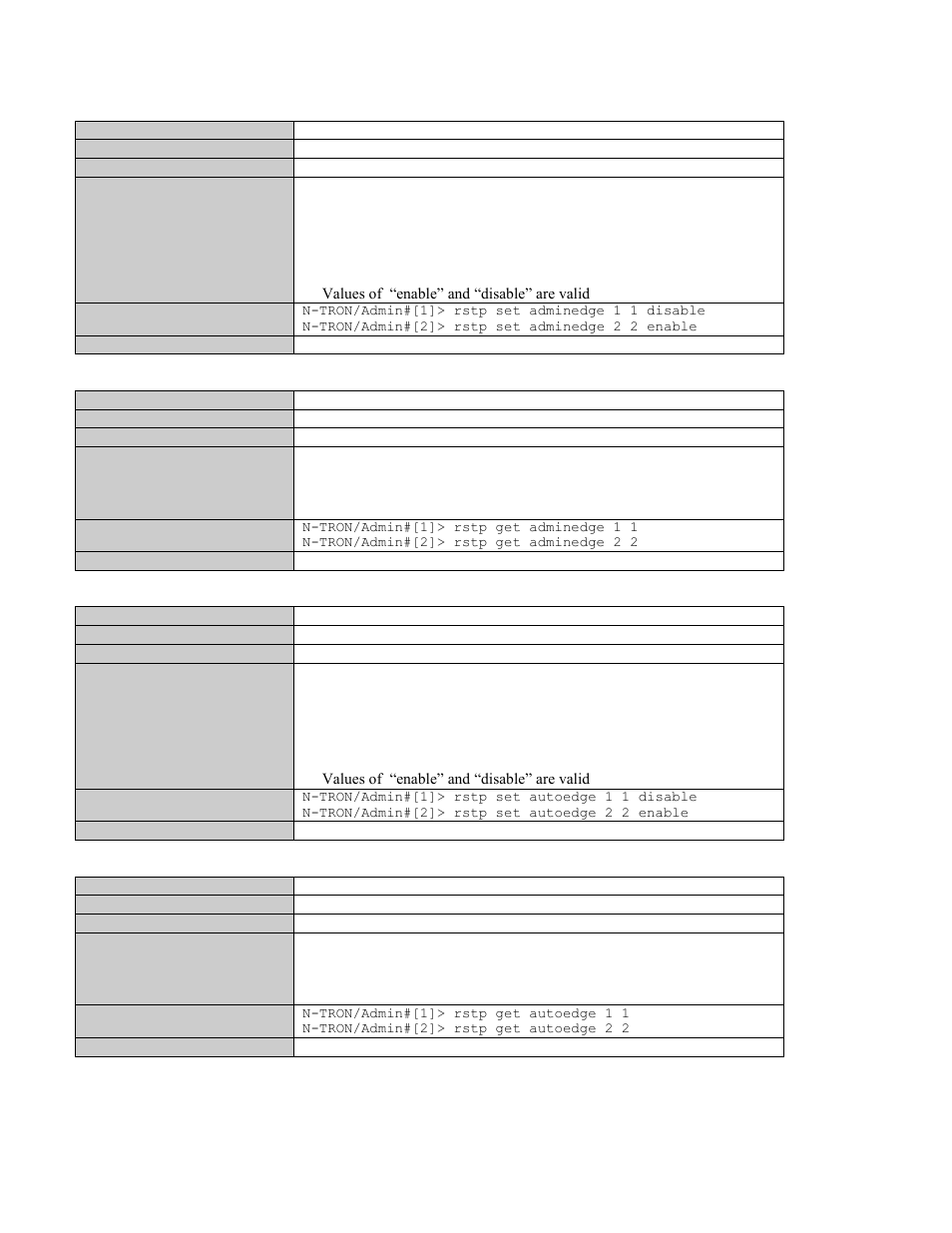 Rapid spanning tree protocol related commands | N-Tron 9000 User Manual | Page 134 / 145