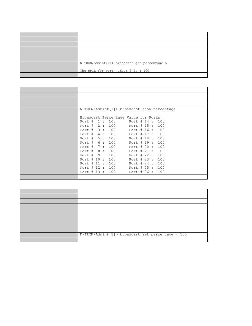 Broadcast packet count limit commands | N-Tron 9000 User Manual | Page 139 / 145