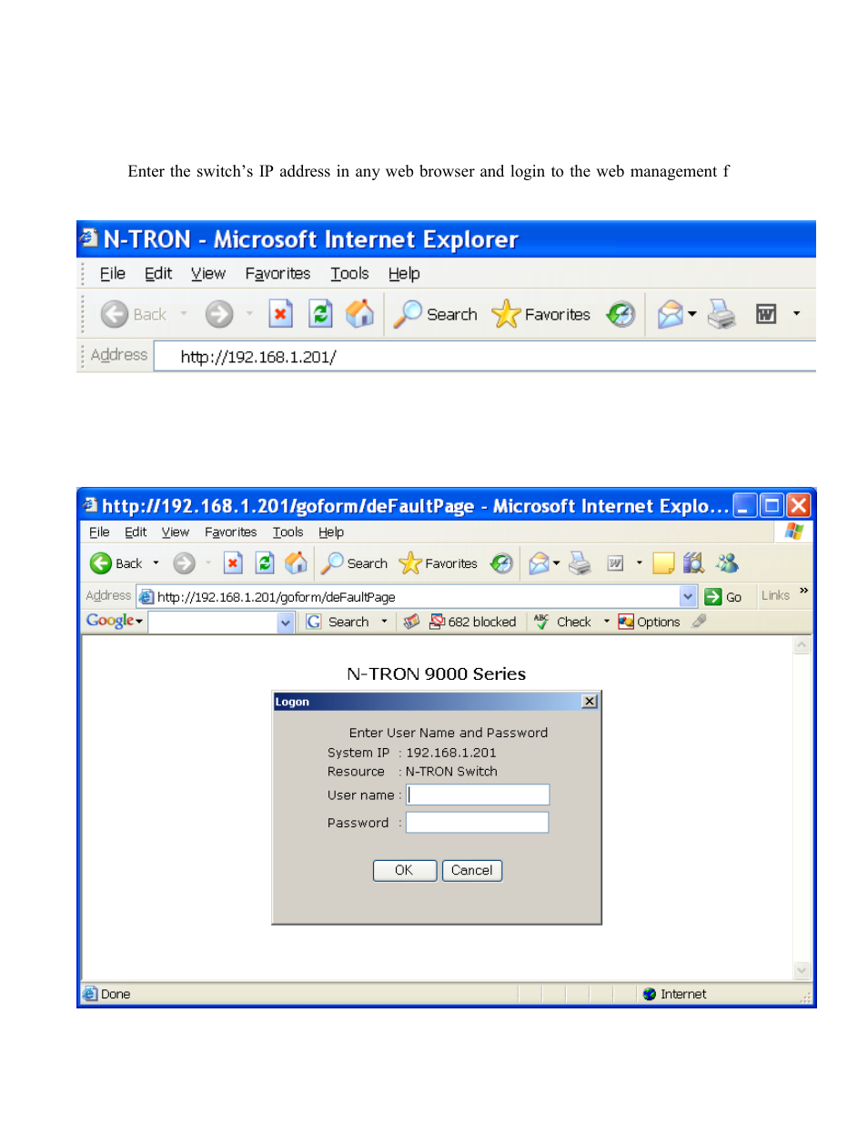 Web software configuration | N-Tron 9000 User Manual | Page 24 / 145