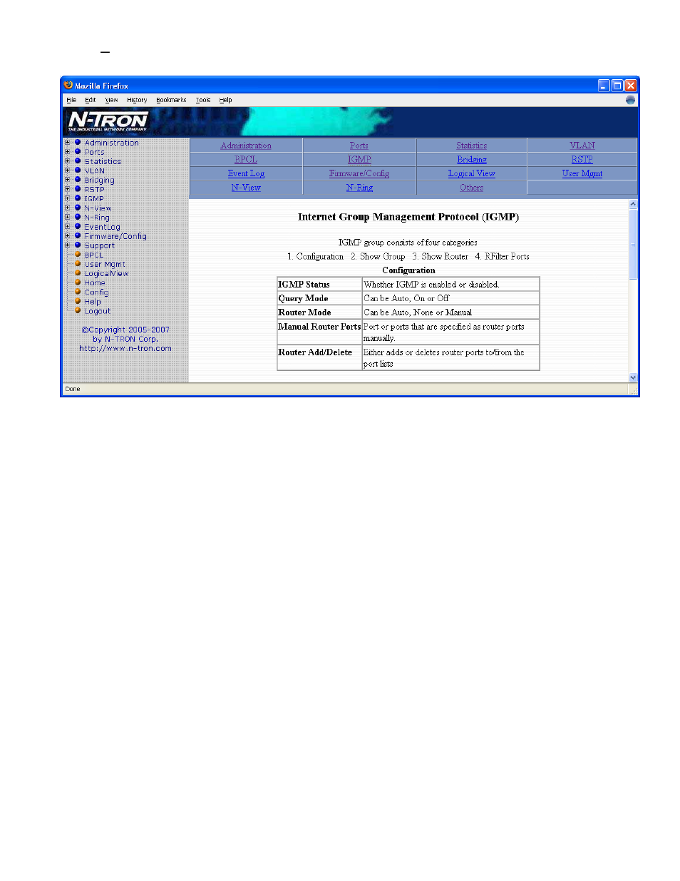 Help – igmp | N-Tron 9000 User Manual | Page 84 / 145