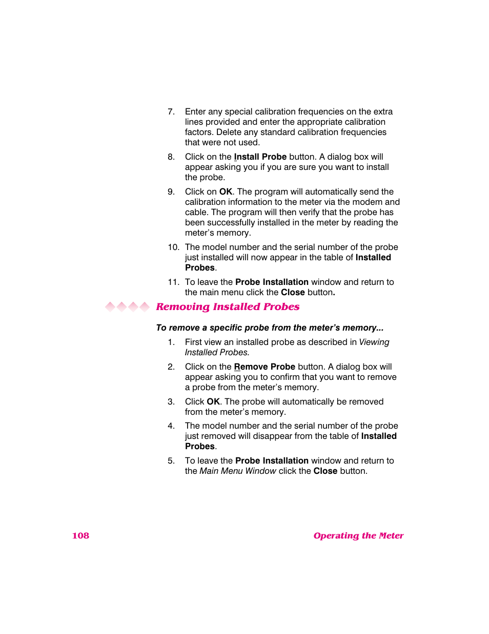 Removing installed probes | NARDA 8718B User Manual | Page 109 / 137