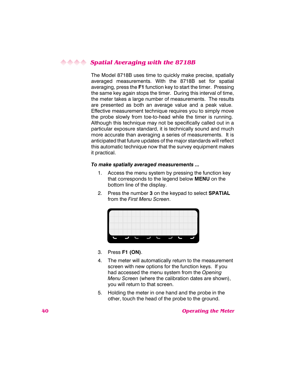 Spatial averaging with the 8718b | NARDA 8718B User Manual | Page 41 / 137