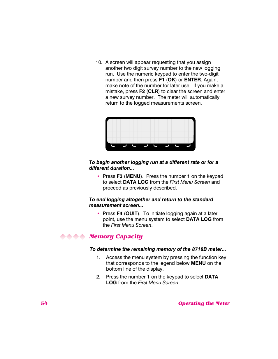 Memory capacity | NARDA 8718B User Manual | Page 55 / 137