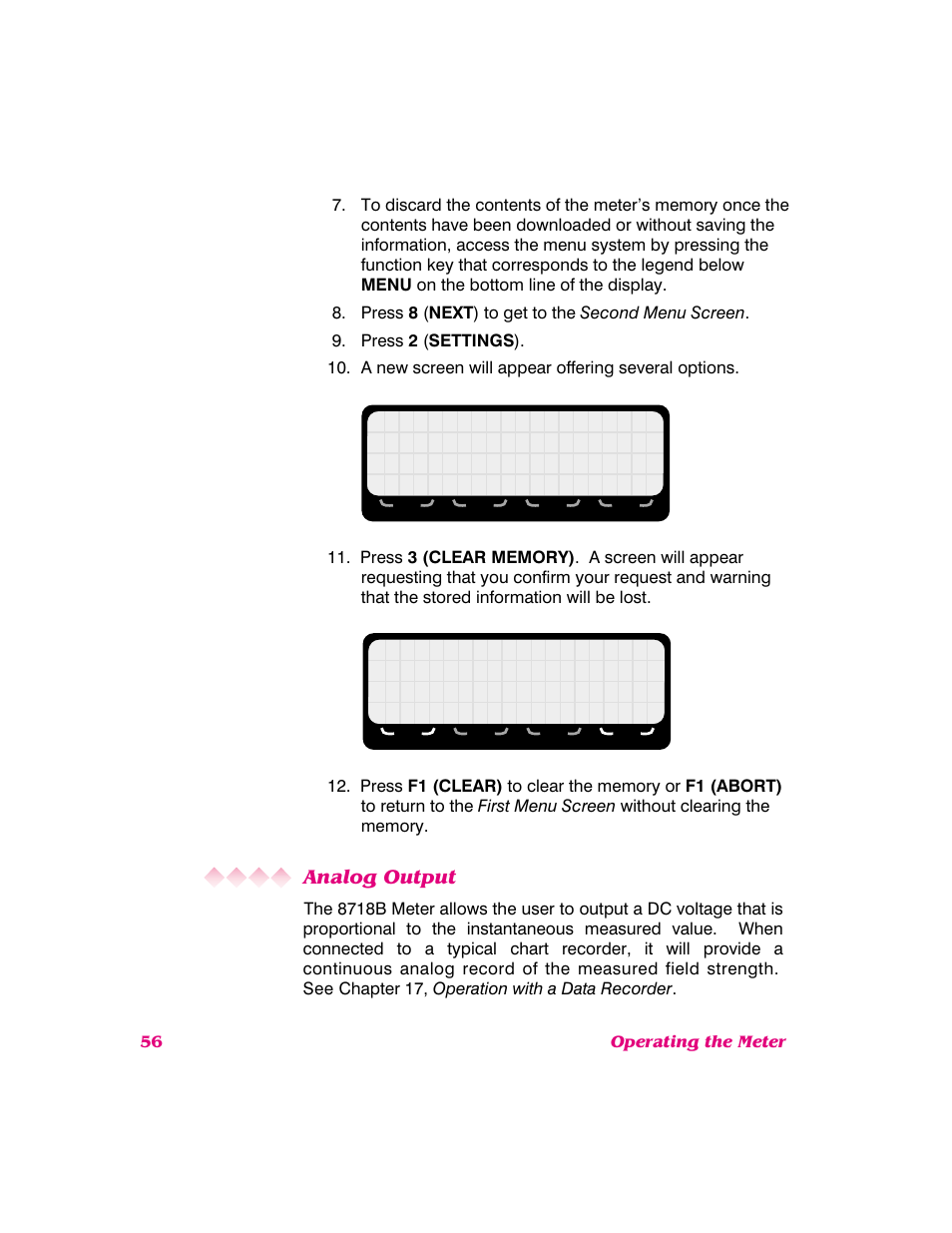 Analog output | NARDA 8718B User Manual | Page 57 / 137