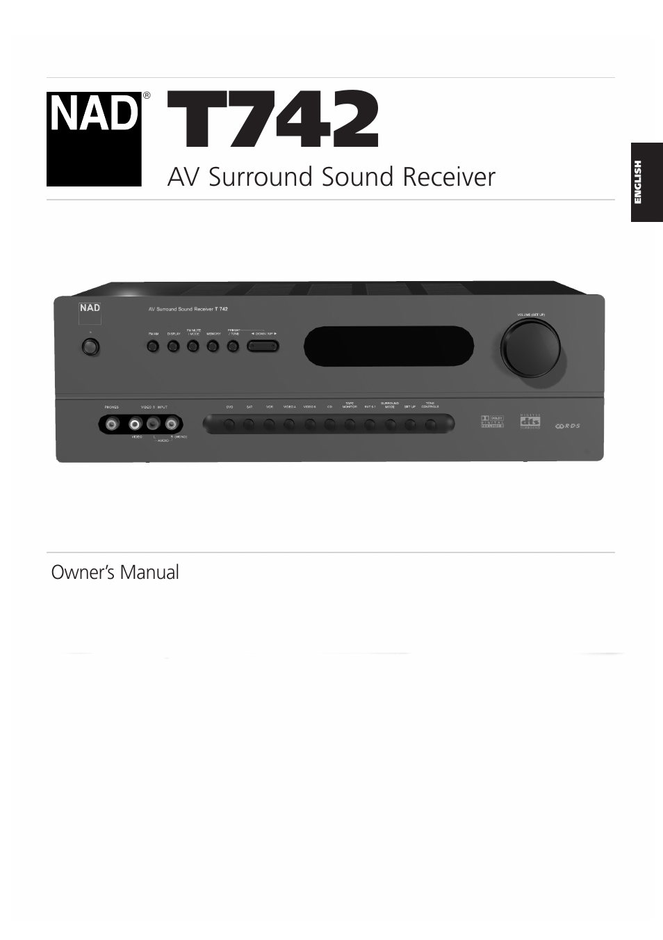 NAD T742 User Manual | 20 pages