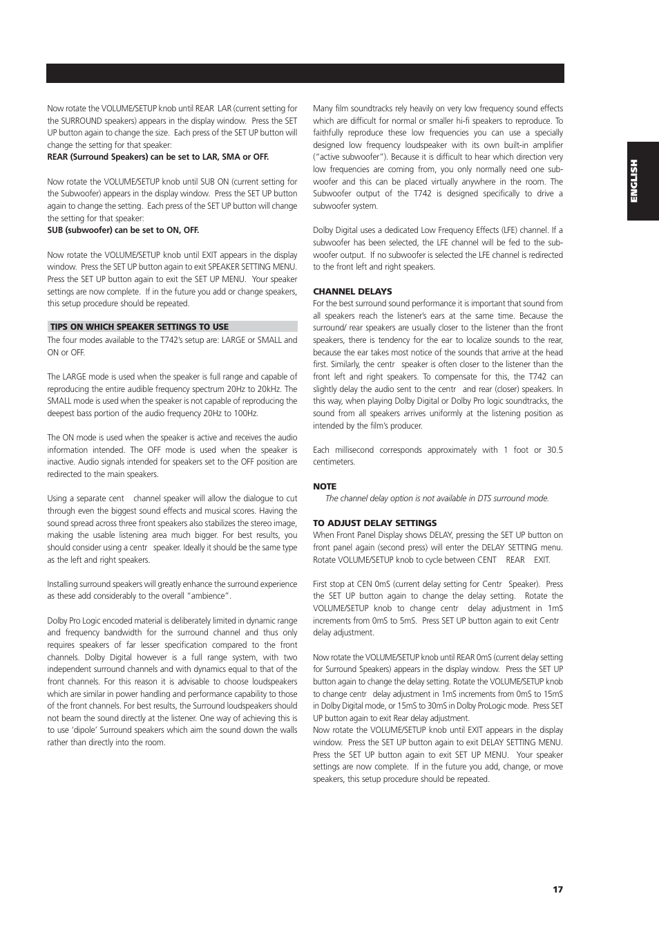 NAD T742 User Manual | Page 17 / 20