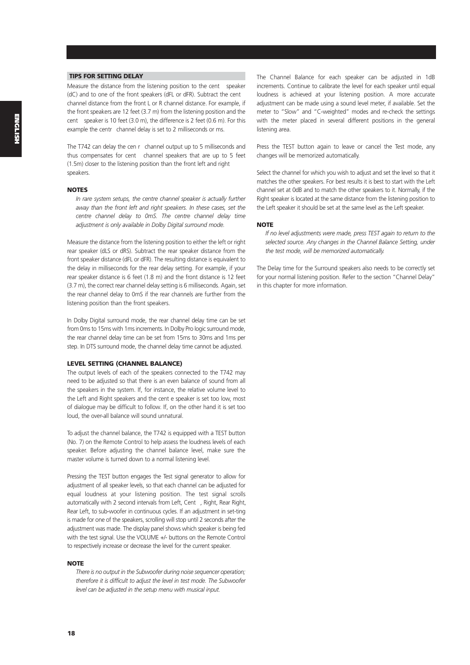 NAD T742 User Manual | Page 18 / 20