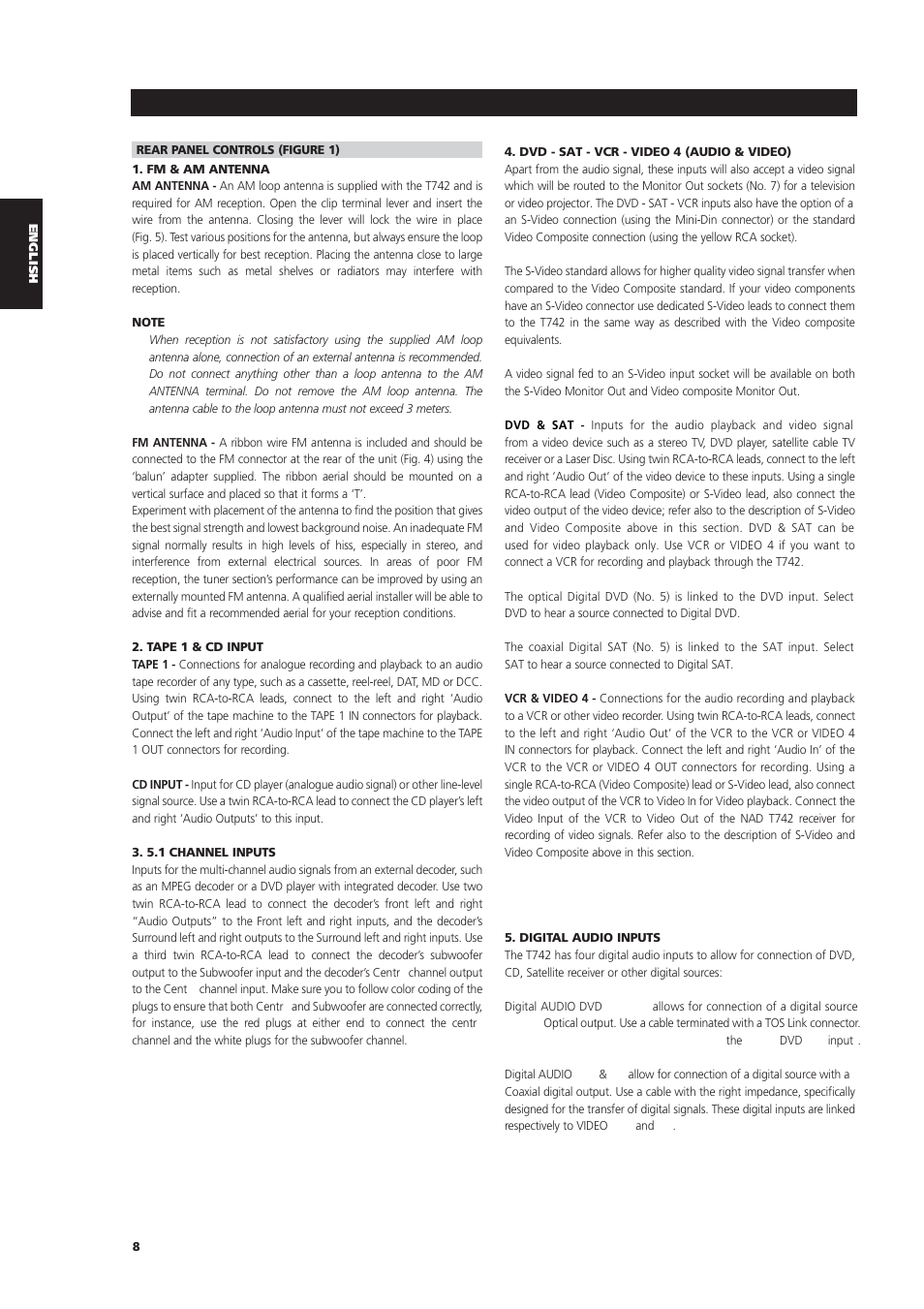 NAD T742 User Manual | Page 8 / 20