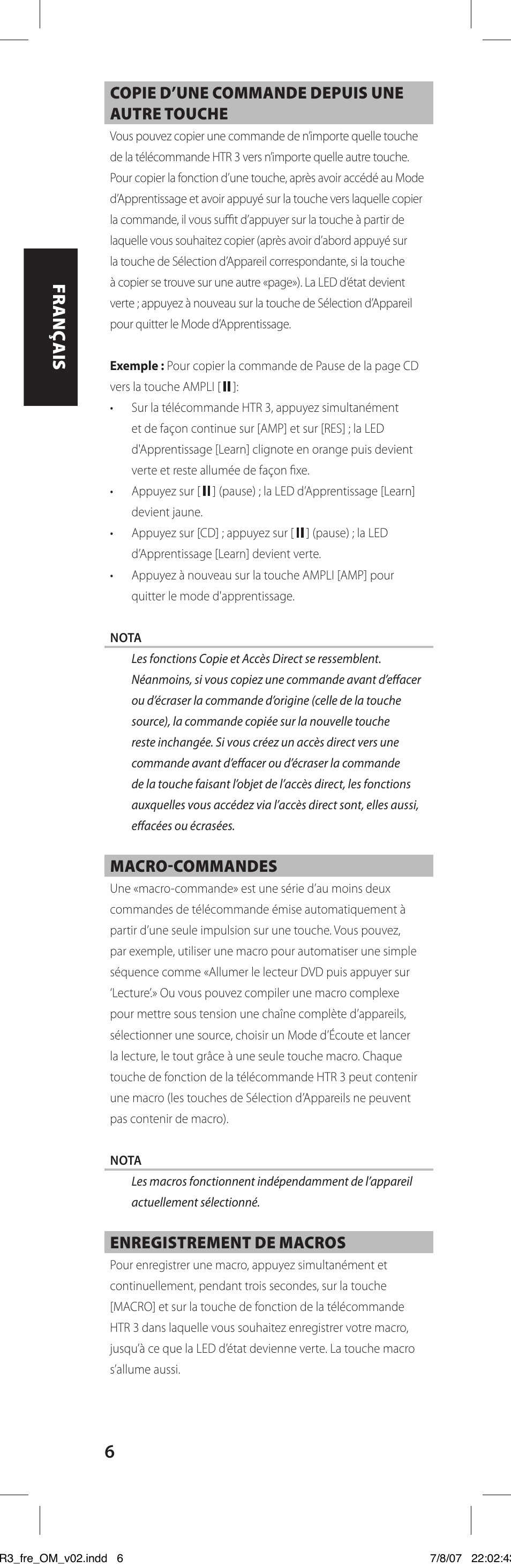 NAD HTR-3 User Manual | Page 14 / 72