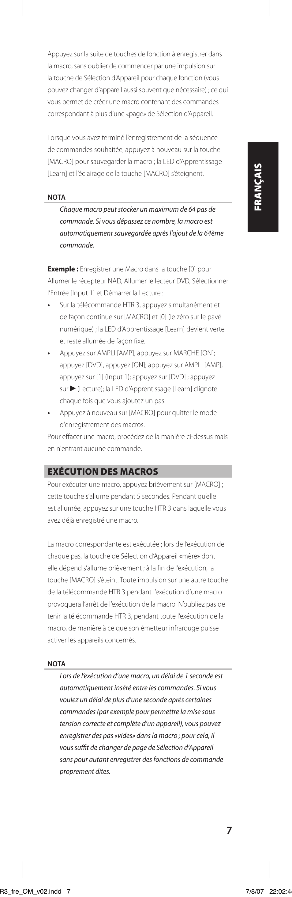 NAD HTR-3 User Manual | Page 15 / 72
