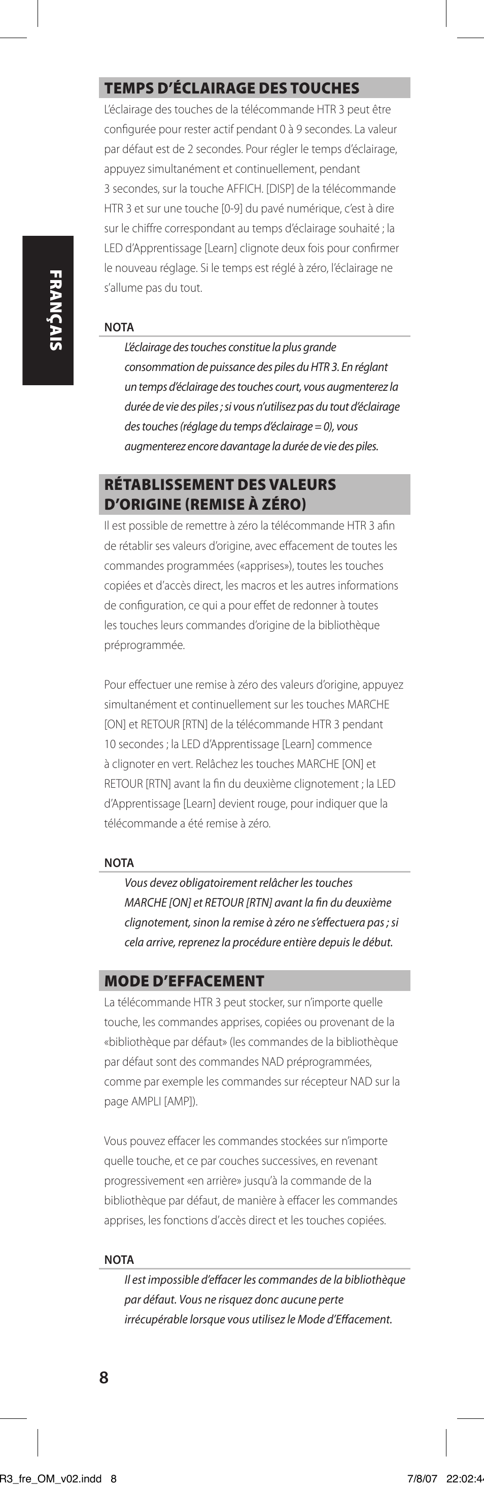 NAD HTR-3 User Manual | Page 16 / 72