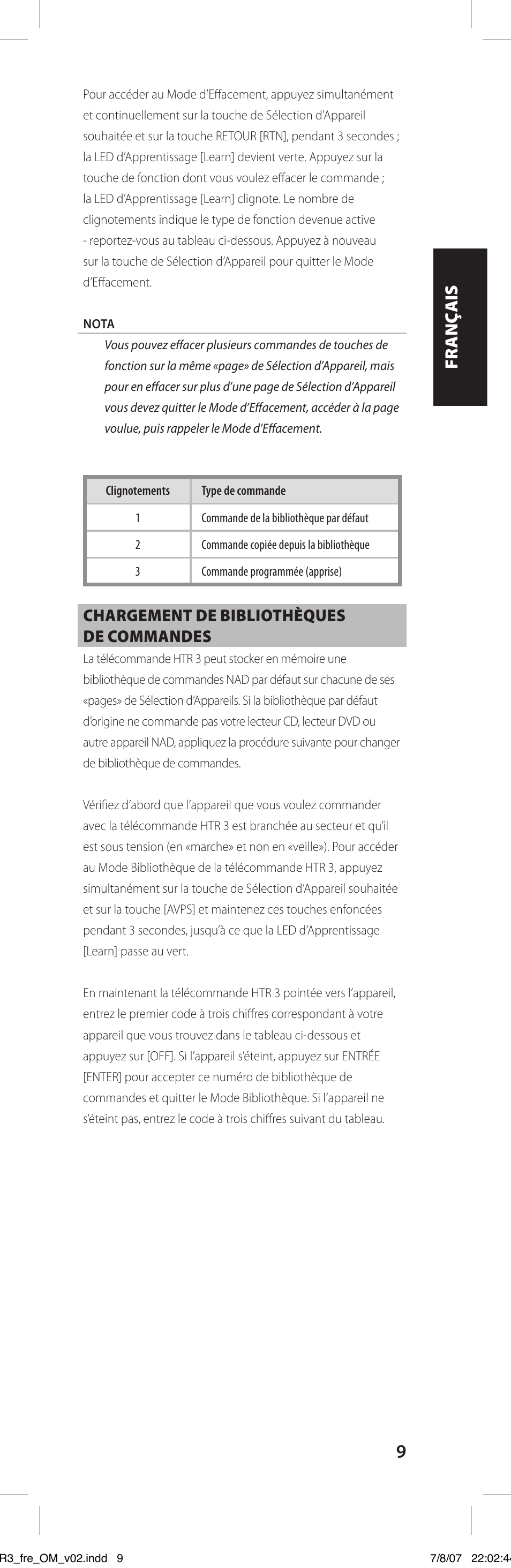 NAD HTR-3 User Manual | Page 17 / 72