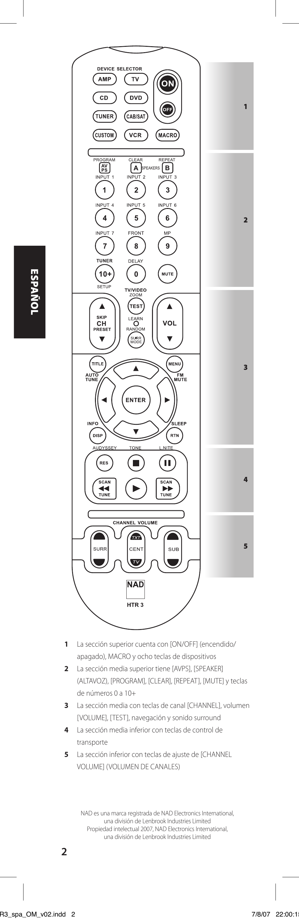 NAD HTR-3 User Manual | Page 20 / 72