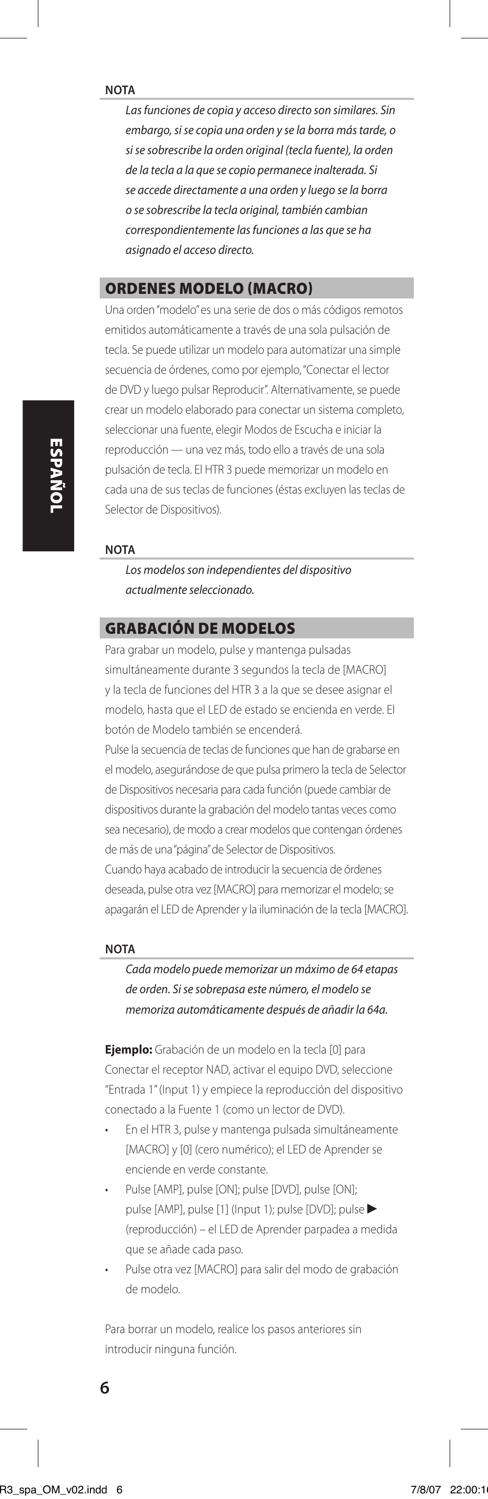 NAD HTR-3 User Manual | Page 24 / 72