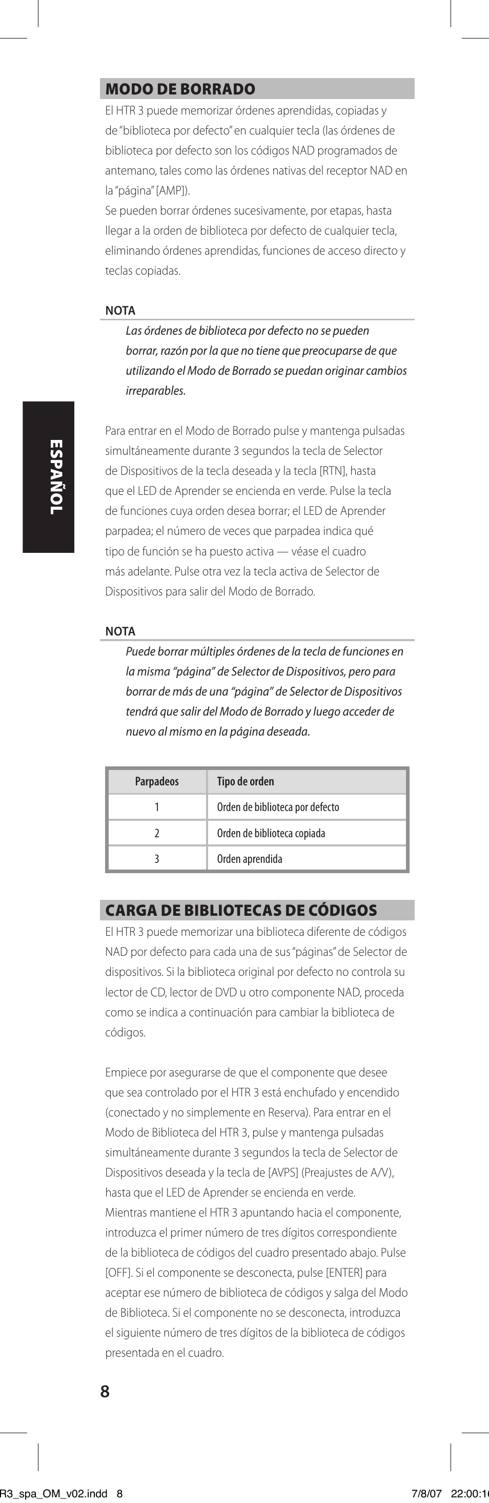 NAD HTR-3 User Manual | Page 26 / 72