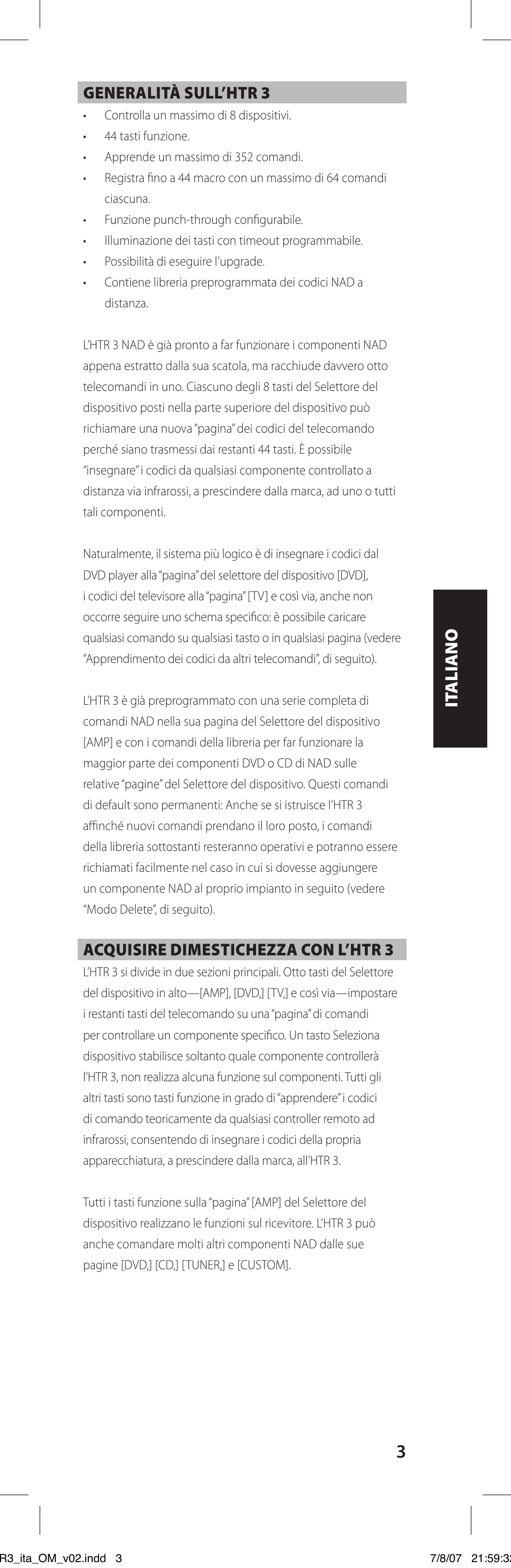 NAD HTR-3 User Manual | Page 31 / 72