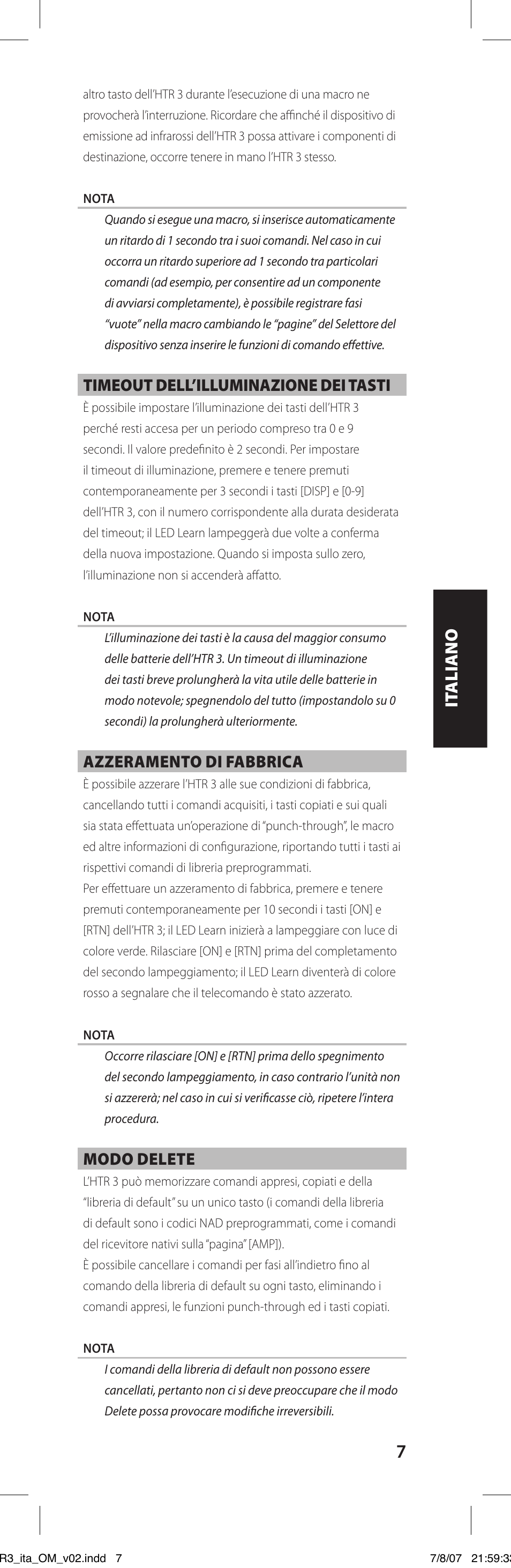 NAD HTR-3 User Manual | Page 35 / 72