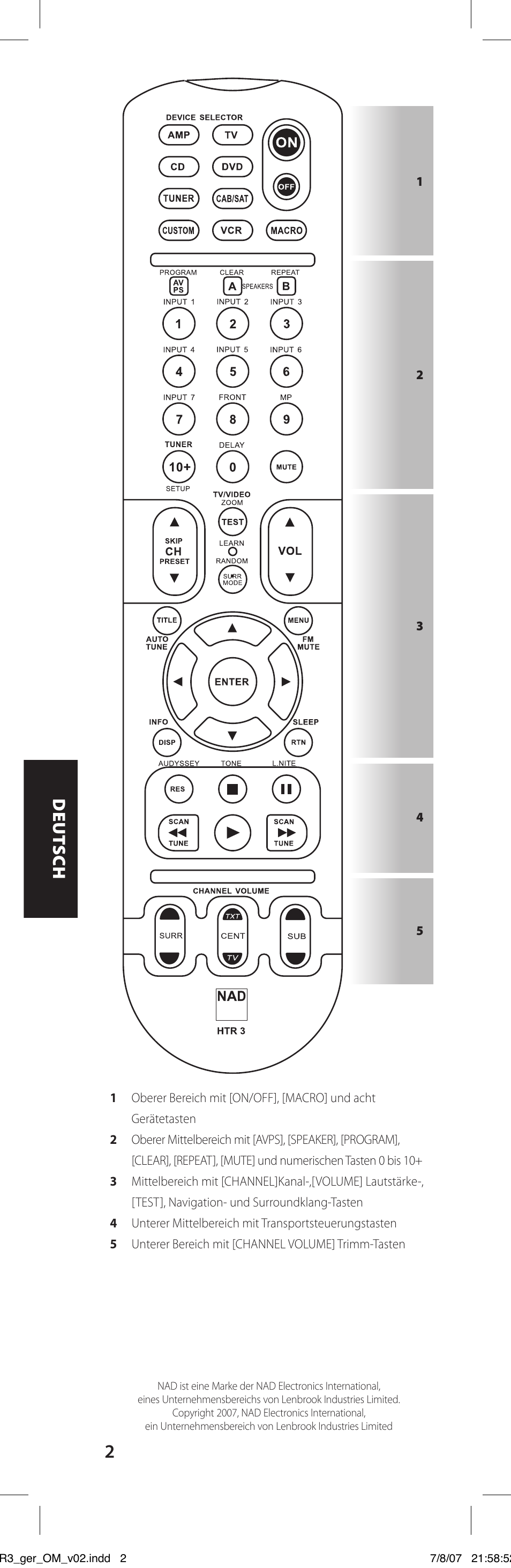 NAD HTR-3 User Manual | Page 38 / 72