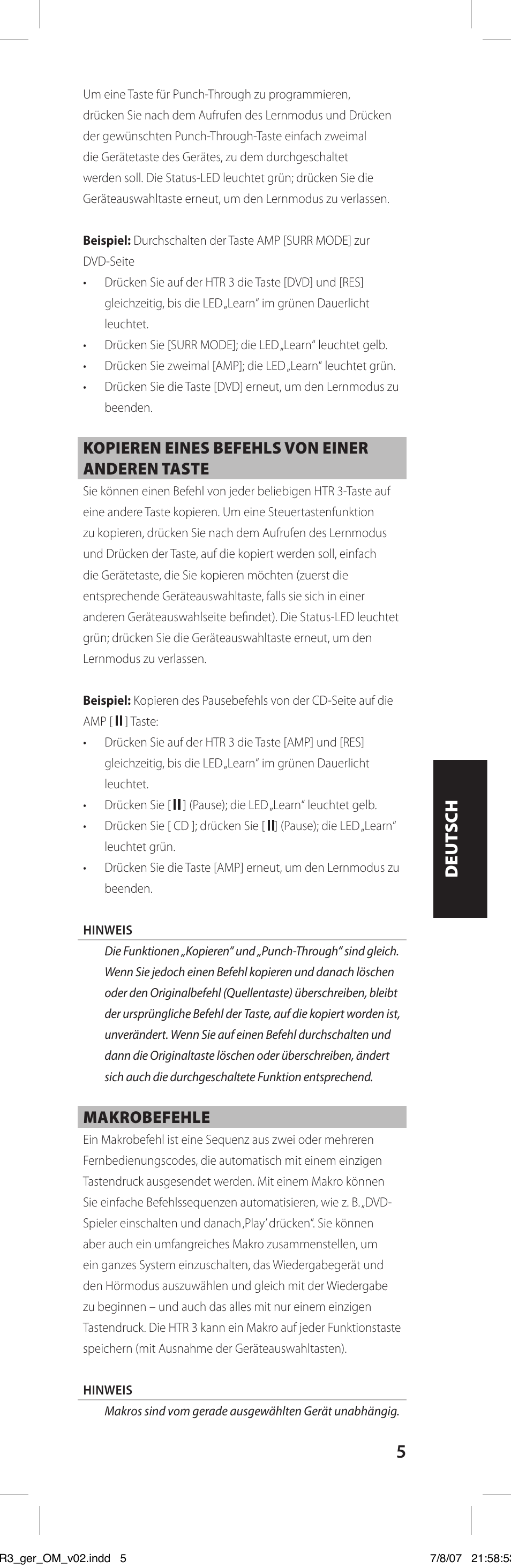 NAD HTR-3 User Manual | Page 41 / 72