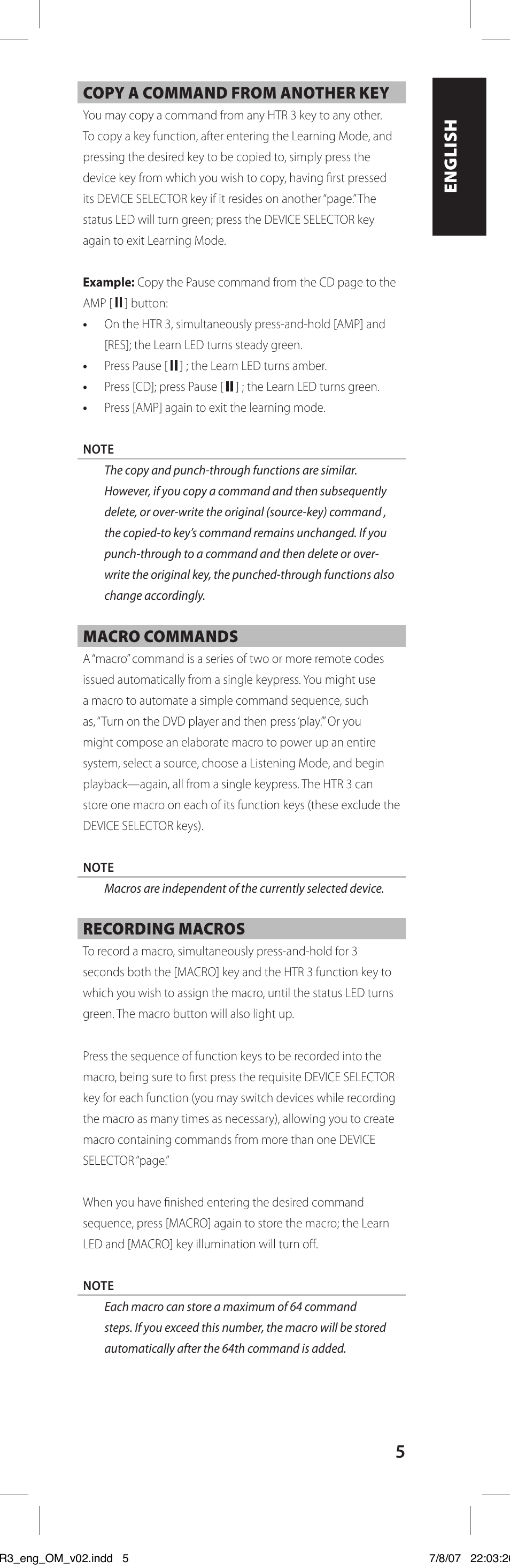 NAD HTR-3 User Manual | Page 5 / 72