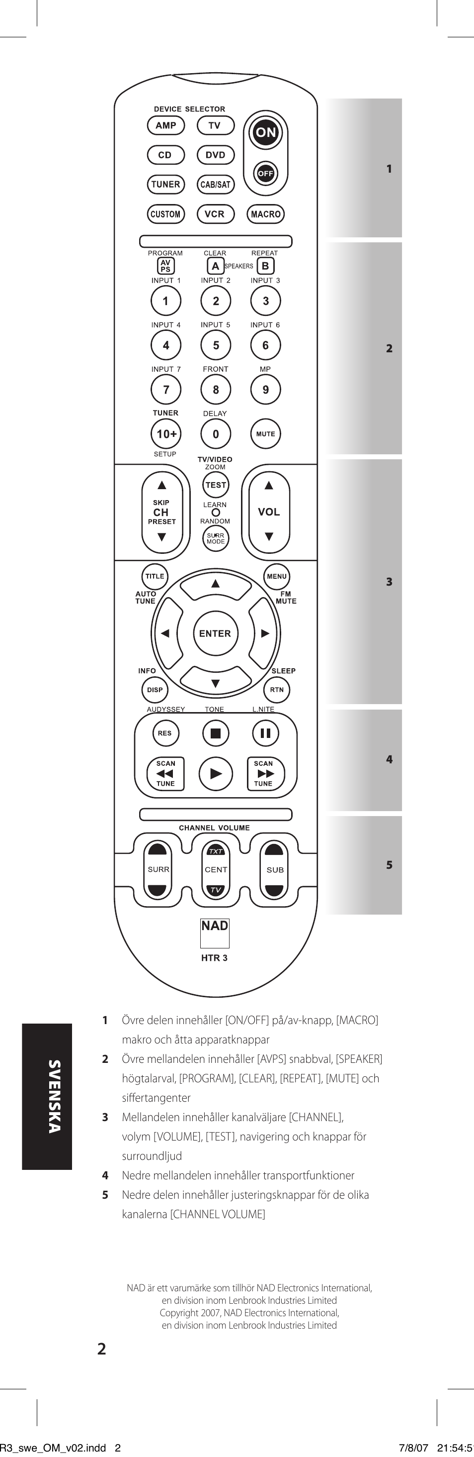 NAD HTR-3 User Manual | Page 54 / 72