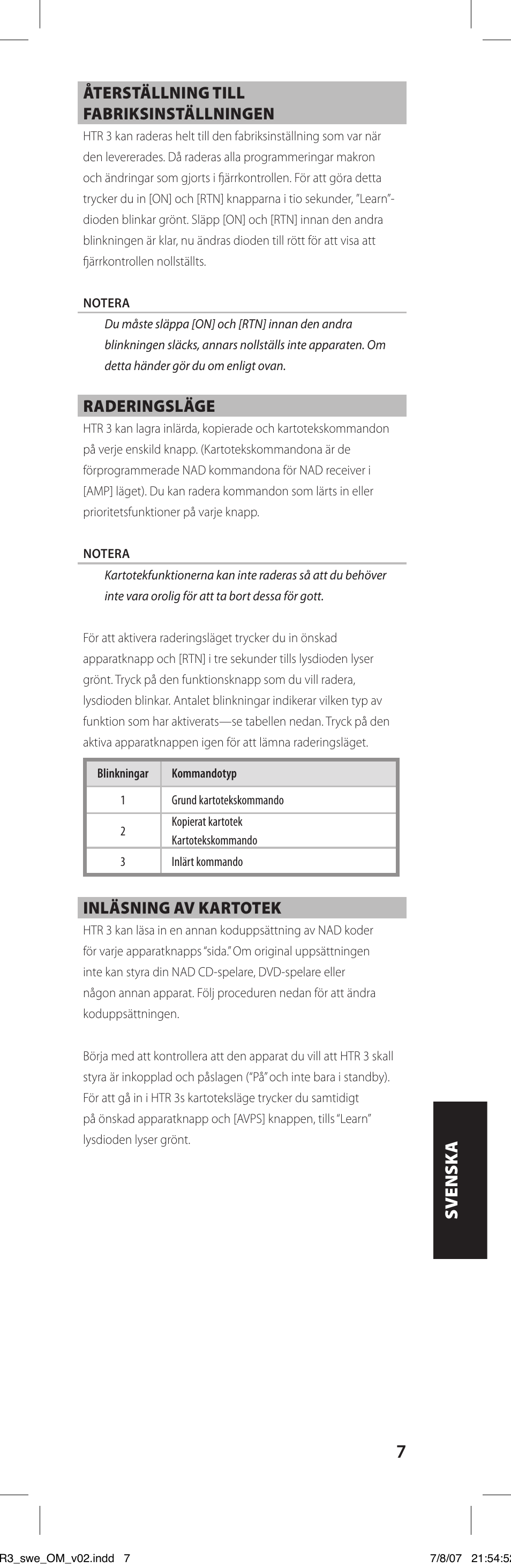 NAD HTR-3 User Manual | Page 59 / 72