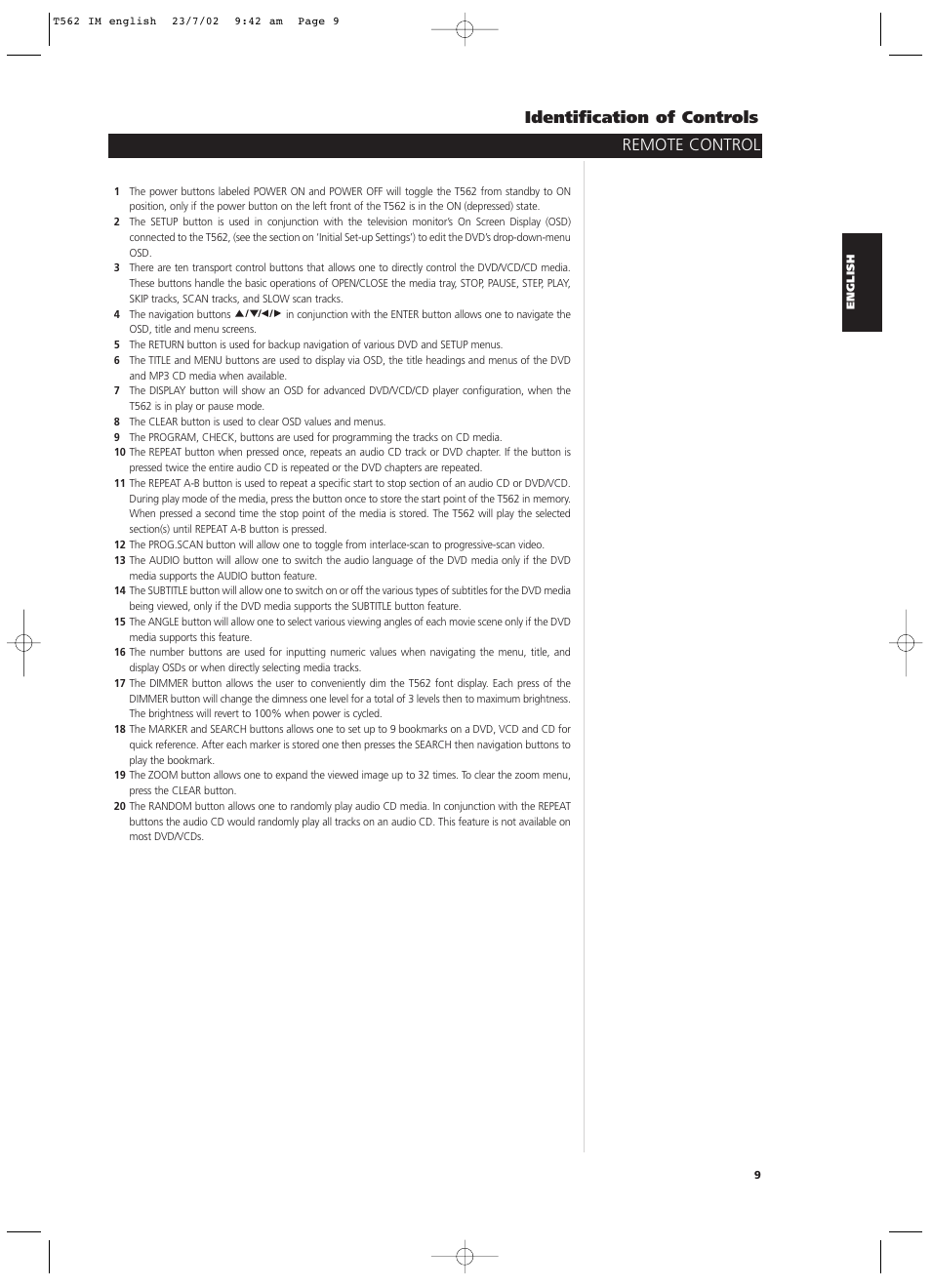 NAD T562 User Manual | Page 9 / 34