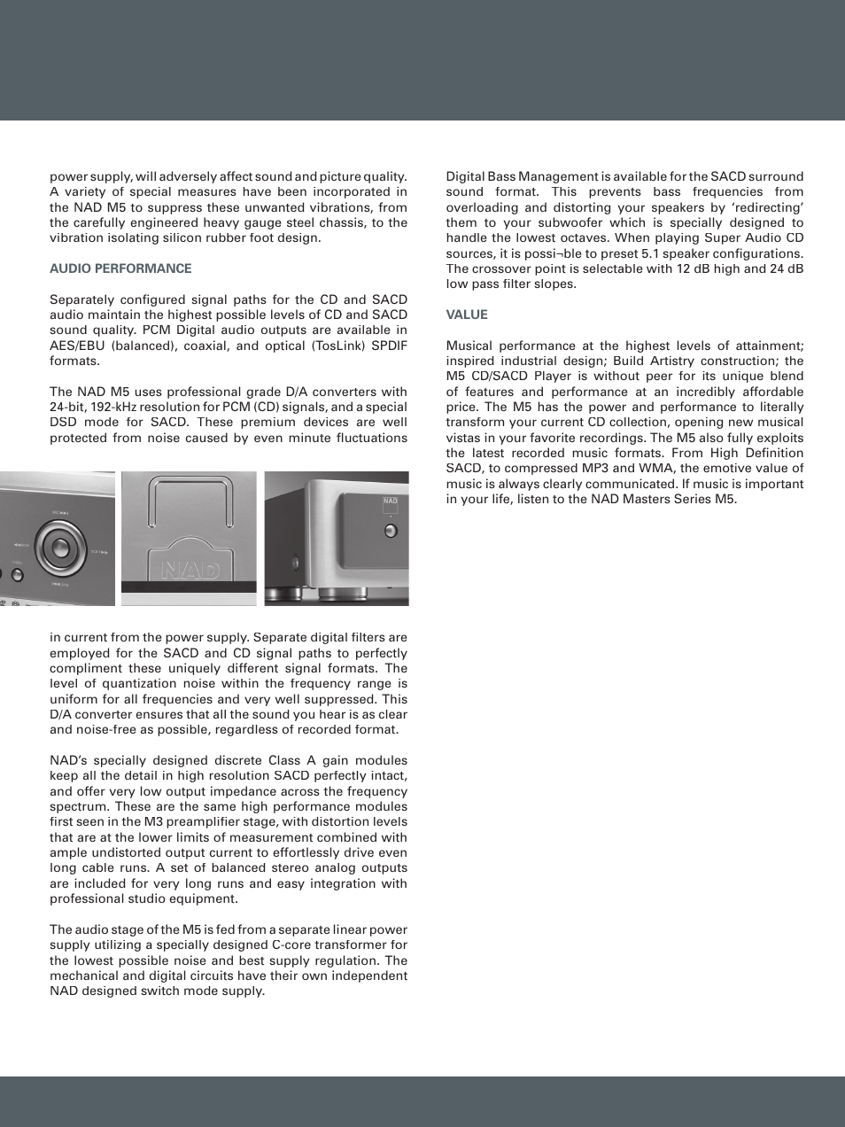 NAD M5 User Manual | Page 2 / 4