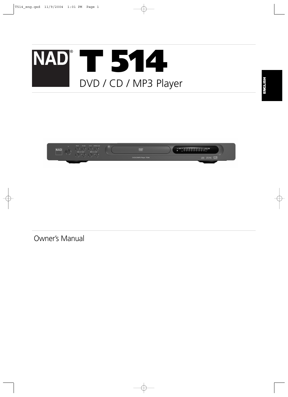 NAD T 514DVD User Manual | 30 pages