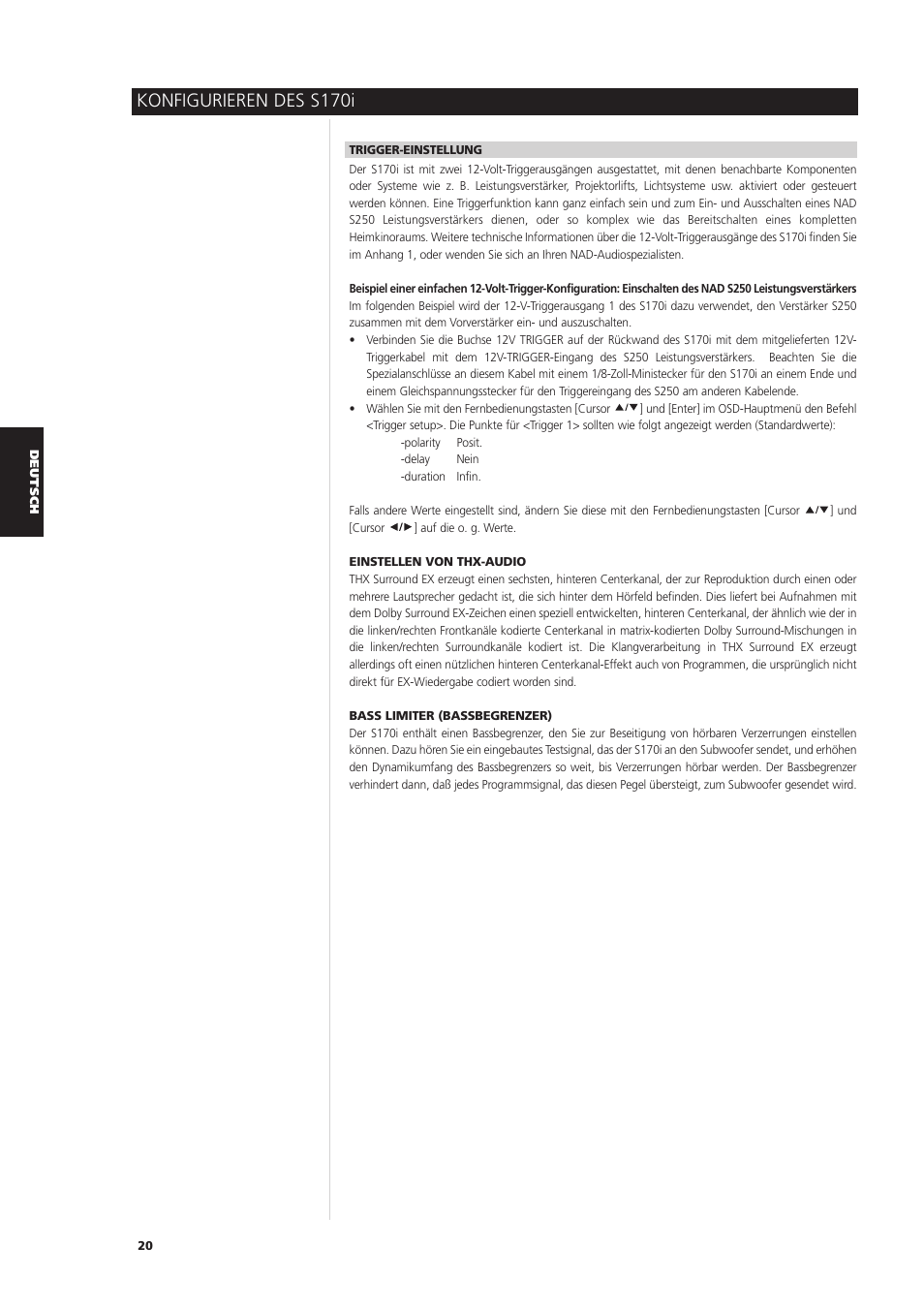 Konfigurieren des s170i | NAD S170iAV User Manual | Page 102 / 164