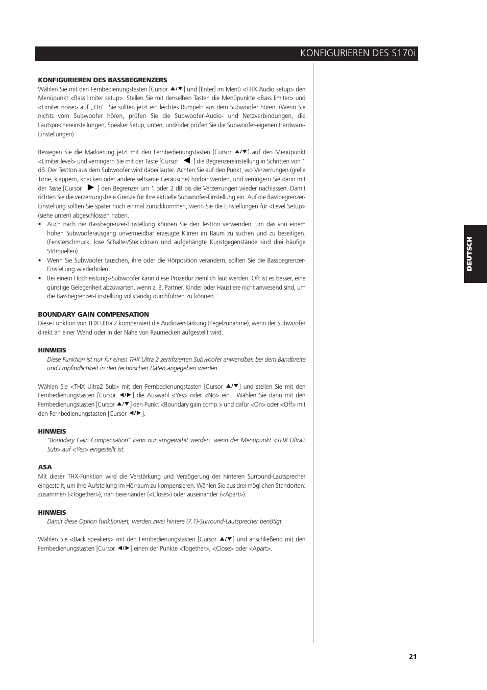 Konfigurieren des s170i | NAD S170iAV User Manual | Page 103 / 164