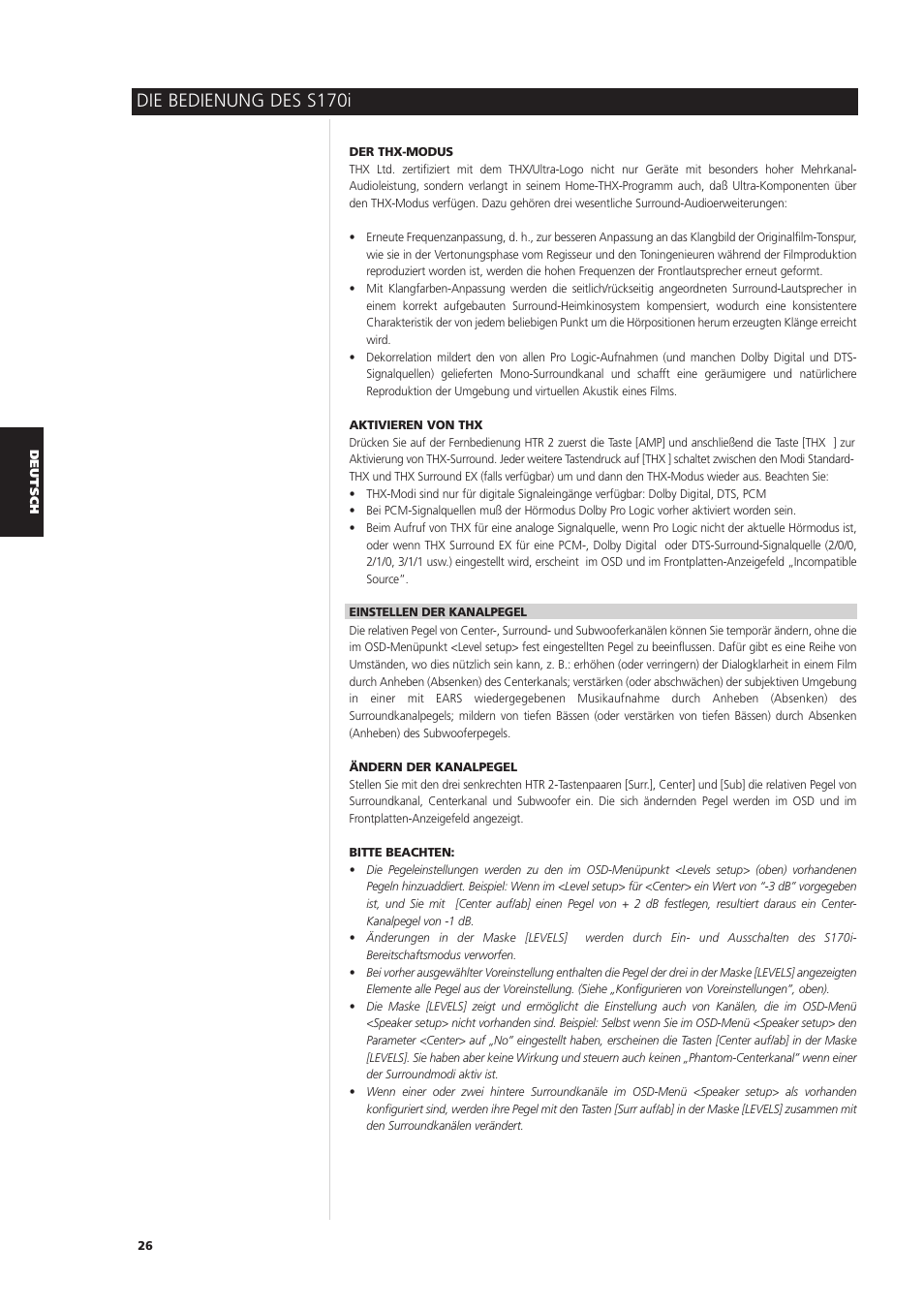 Die bedienung des s170i | NAD S170iAV User Manual | Page 108 / 164