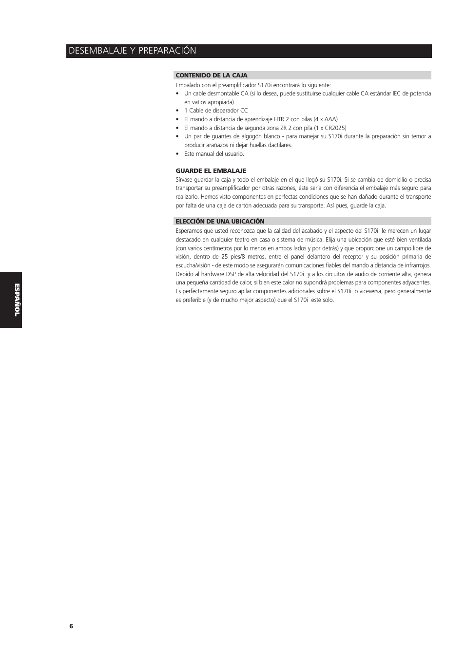 Desembalaje y preparación | NAD S170iAV User Manual | Page 128 / 164