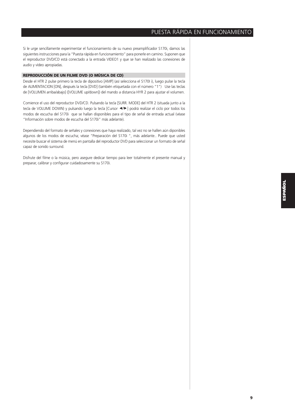 Puesta rápida en funcionamiento | NAD S170iAV User Manual | Page 131 / 164