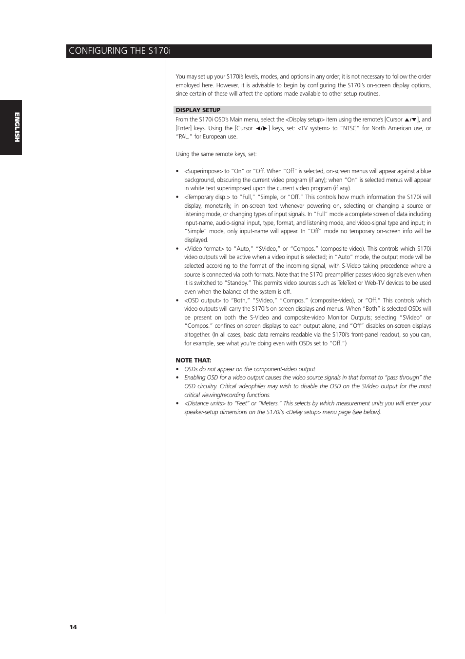 Configuring the s170i | NAD S170iAV User Manual | Page 14 / 164