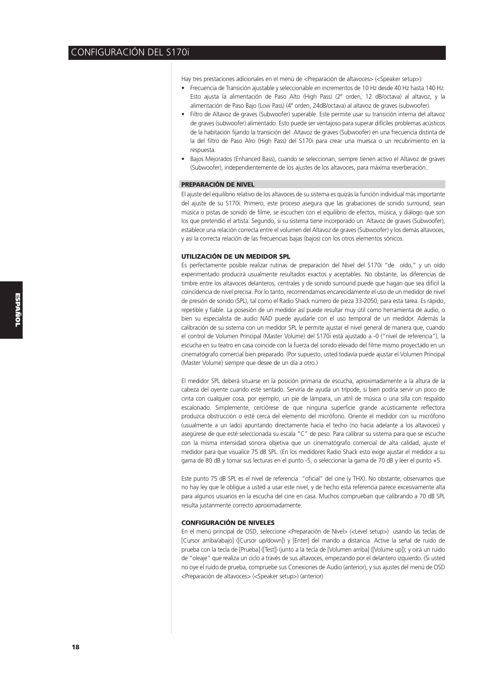 Configuración del s170i | NAD S170iAV User Manual | Page 140 / 164