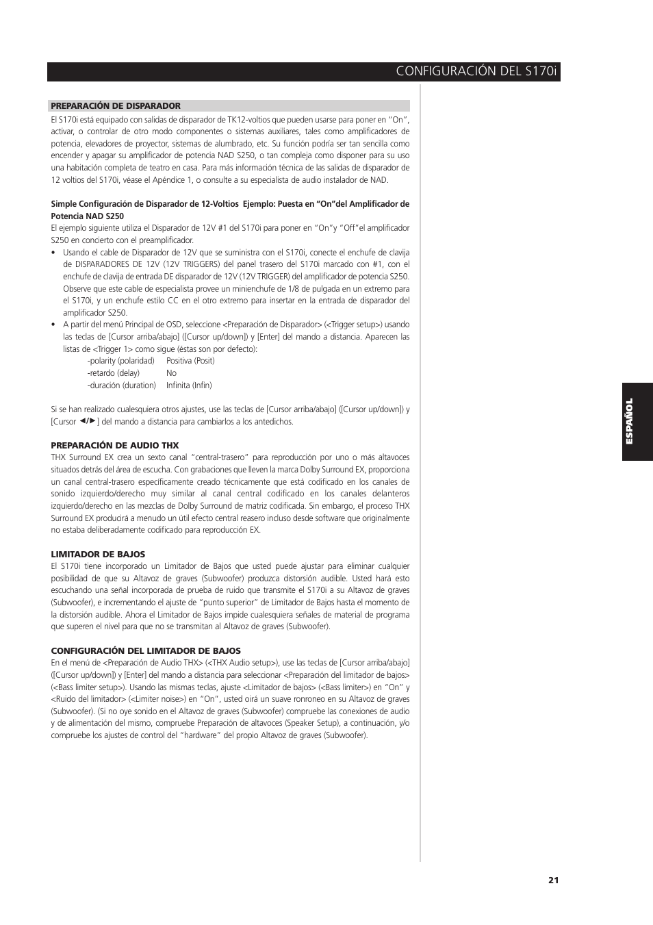 Configuración del s170i | NAD S170iAV User Manual | Page 143 / 164